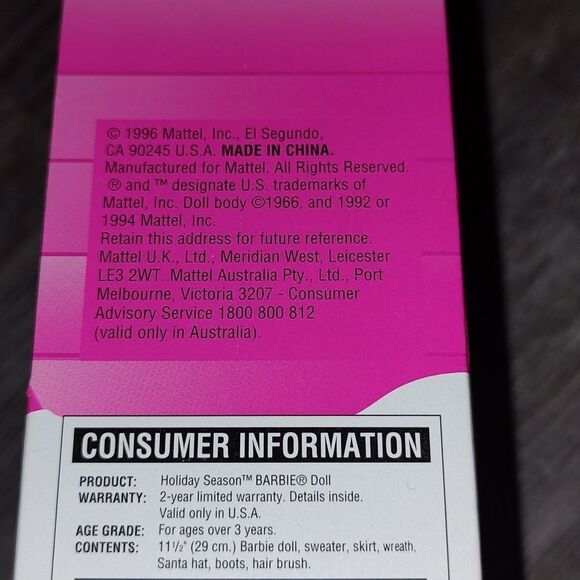 Vintage 1996 Holiday Season Special Edition Barbie NIB - Picture 7 of 7